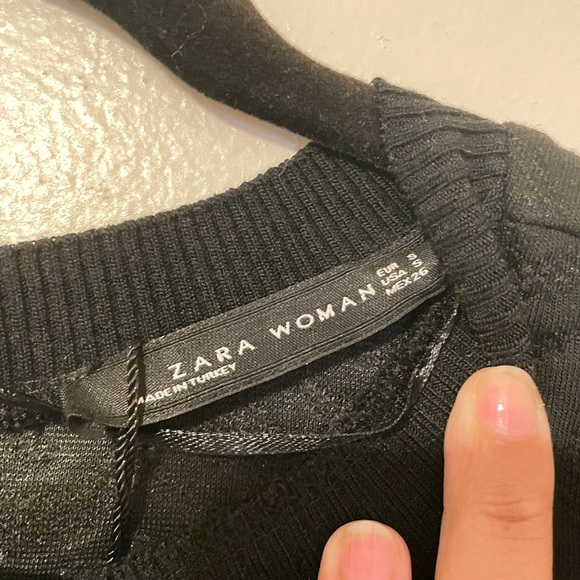 EUC Zara Cuffed-Sleeve Textured Sweater Dress Size Small - Picture 3 of 8